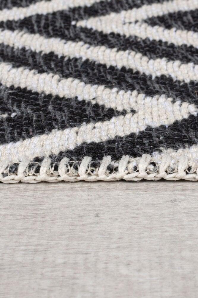 Flycarpets Geometrisch Vloerkleed - Teo Gerecycled Zwart/Wit