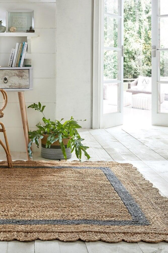 Flycarpets Grace Vloerkleed - Jute - Laagpolig Modern - Naturel / Grijs