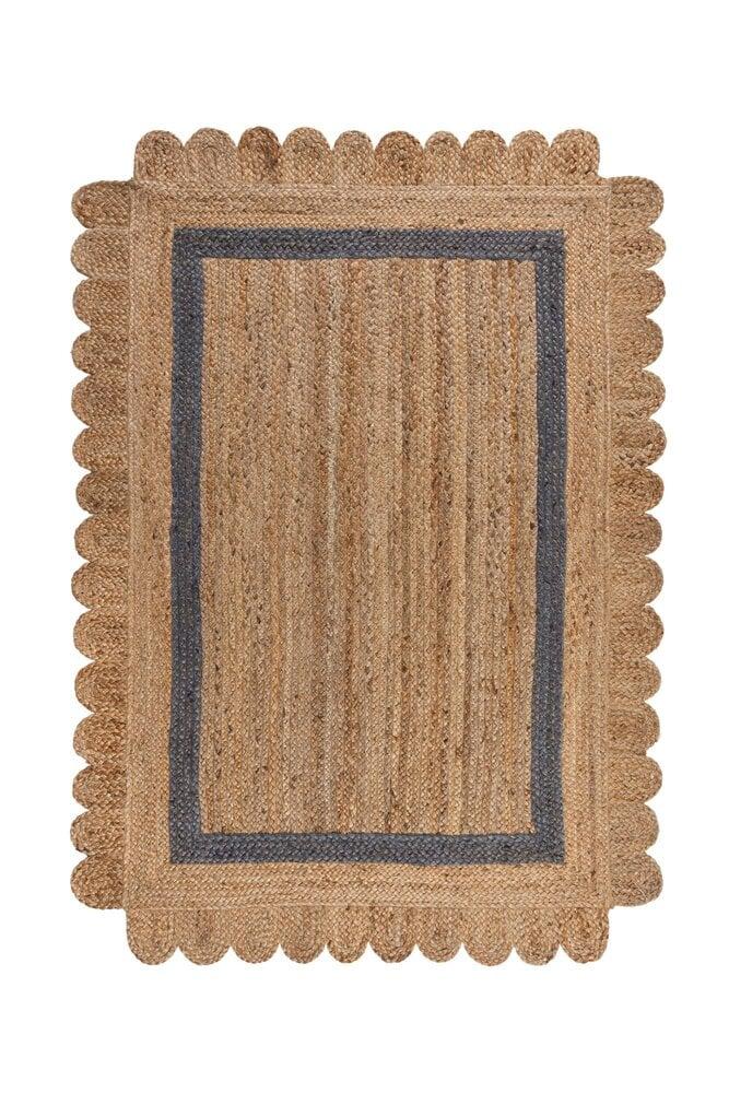 Flycarpets Grace Vloerkleed - Jute - Laagpolig Modern - Naturel / Grijs