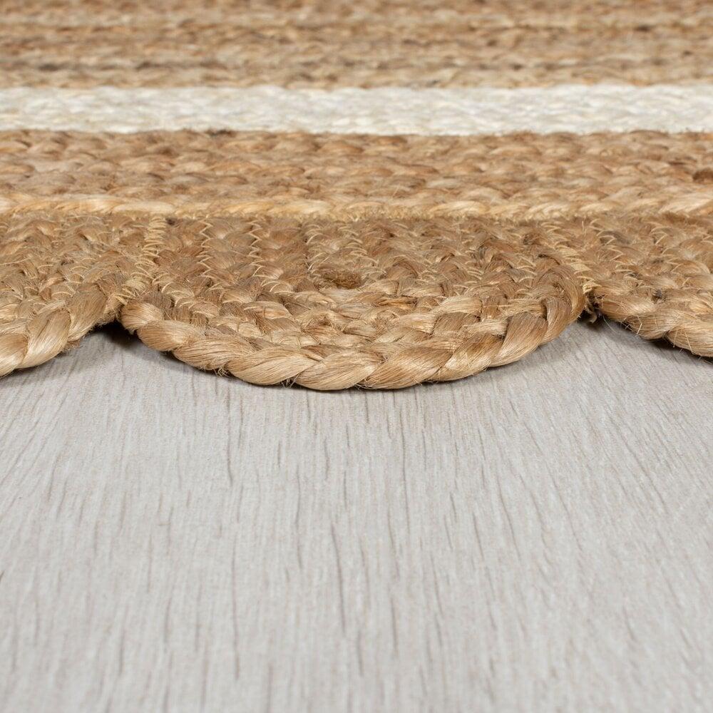 Flycarpets Grace Vloerkleed - Jute - Laagpolig Modern - Naturel / Wit
