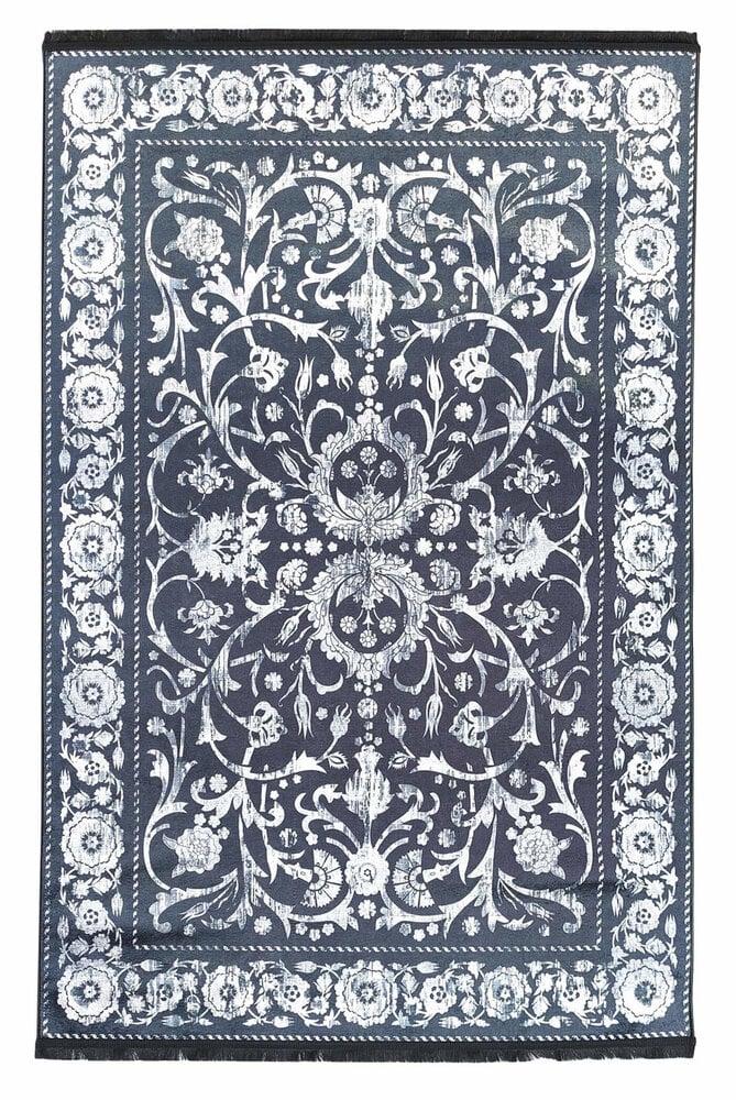 Flycarpets Hana Vintage Indoor & Outdoor Antraciet Vloerkleed - Wasbaar