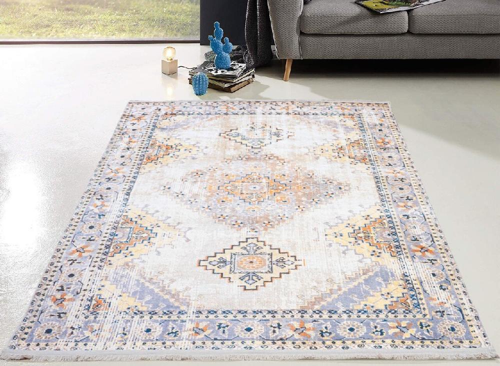 Flycarpets Hana Vintage Indoor & Outdoor Crème / Multi Vloerkleed - Wasbaar