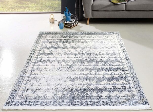 flycarpets Hana Vintage Indoor & Outdoor Grijs vloerkleed - Wasbaar