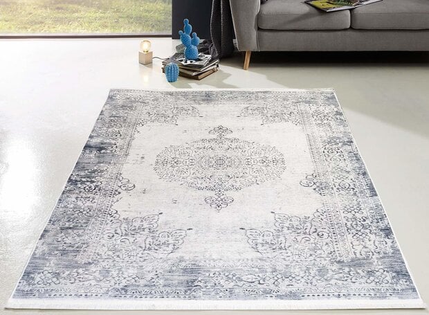 flycarpets Hana Vintage Indoor & Outdoor Grijs vloerkleed - Wasbaar flycarpets Hana Vintage Indoor & Outdoor Grijs vloerkleed - Wasbaar