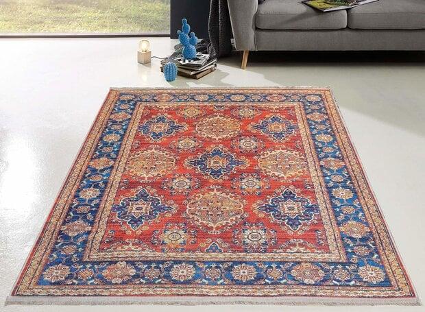 flycarpets Hana Vintage Indoor & Outdoor Rood / Blauw vloerkleed - Wasbaar