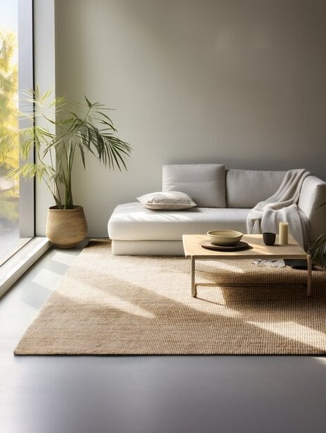 flycarpets Handgeweven Jute vloerkleed - Bouclé Jaipur Naturel