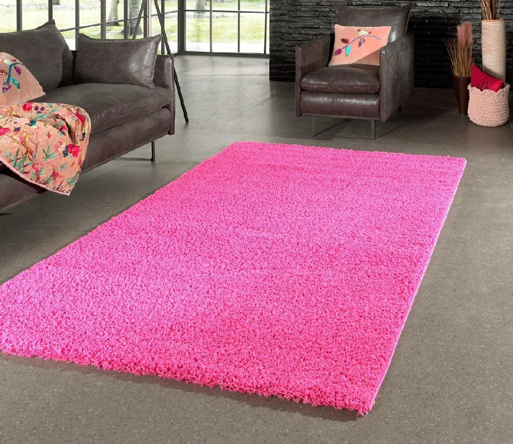 Flycarpets Hoogpolig Vloerkleed - Candy Shaggy Fuschia Roze