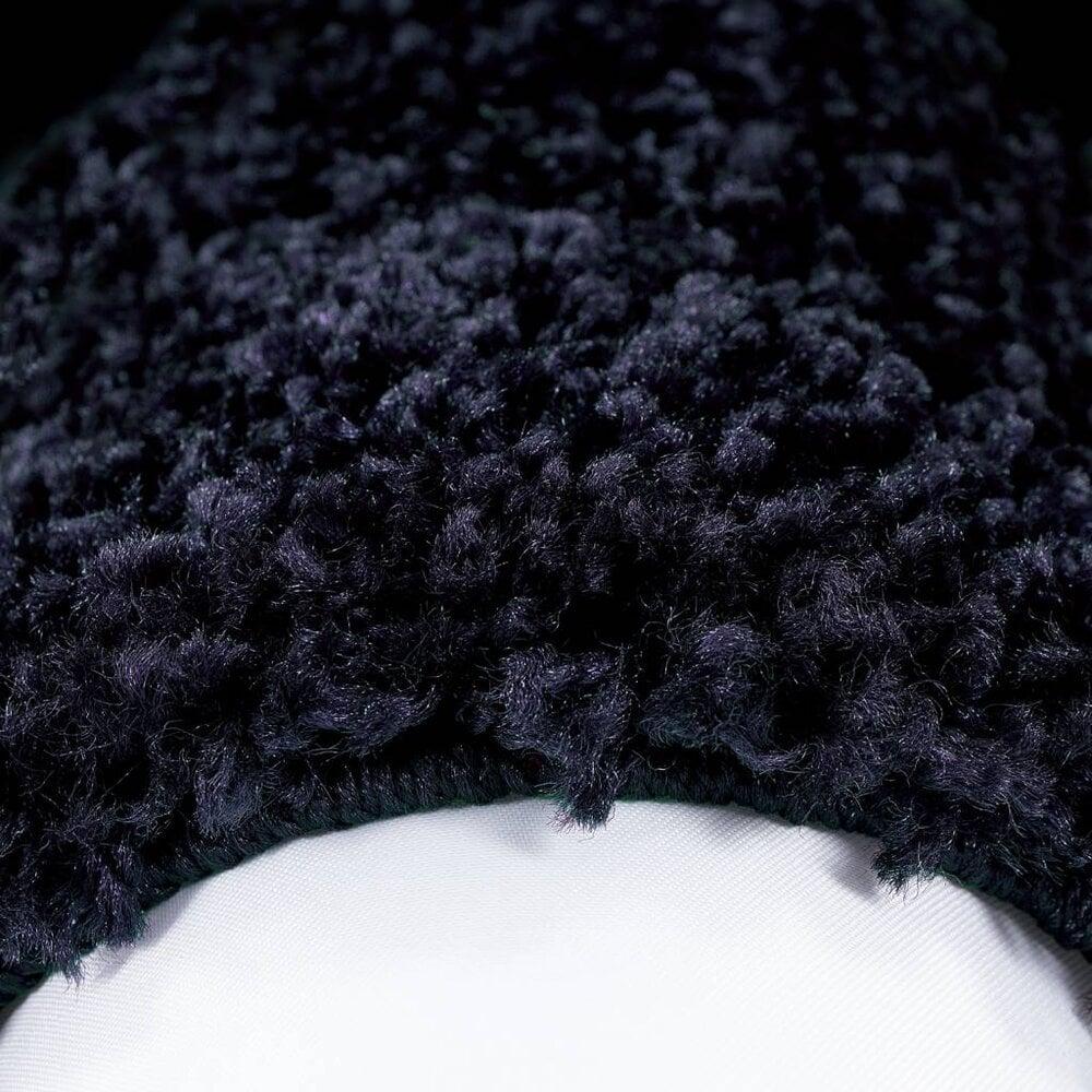 Flycarpets Hoogpolig Vloerkleed - Candy Shaggy Marineblauw Lijstmotief