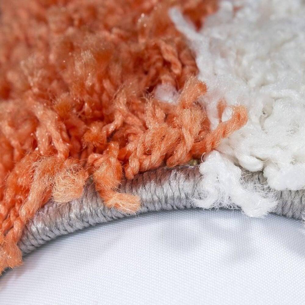 Flycarpets Hoogpolig Vloerkleed -candy Shaggy Oranje Geblokt