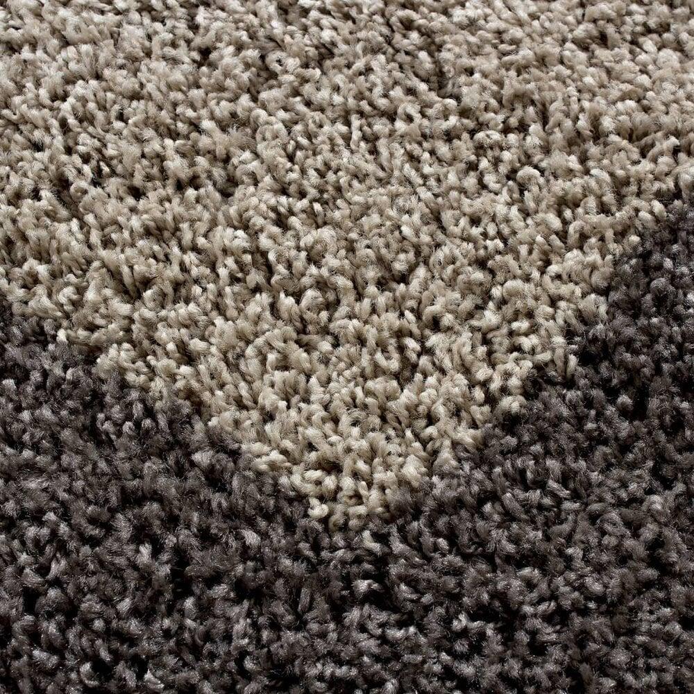 Flycarpets Hoogpolig Vloerkleed - Candy Shaggy Taupe Lijstmotief