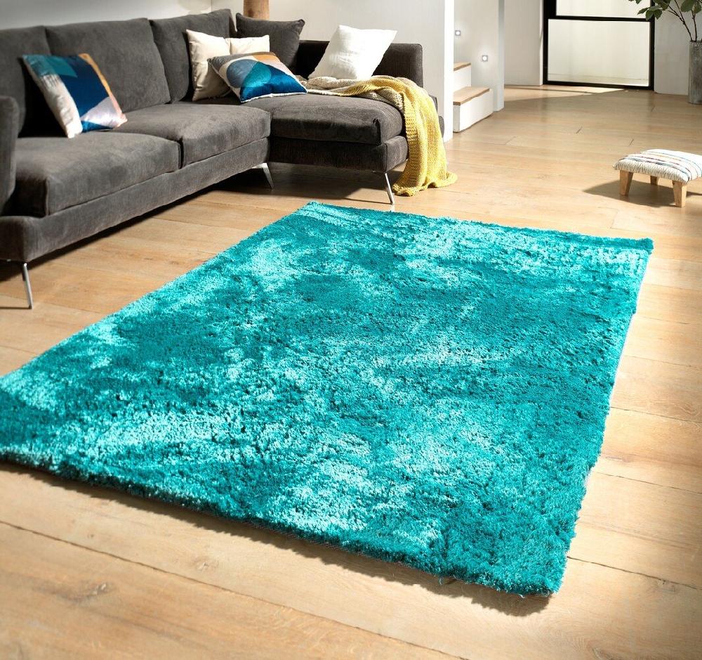 Flycarpets Hoogpolig Vloerkleed - Curacao Petrol Blauw