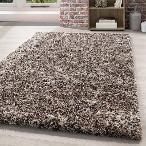 flycarpets Hoogpolig vloerkleed - Lorium gemeleerd Beige/Mocca/Crème