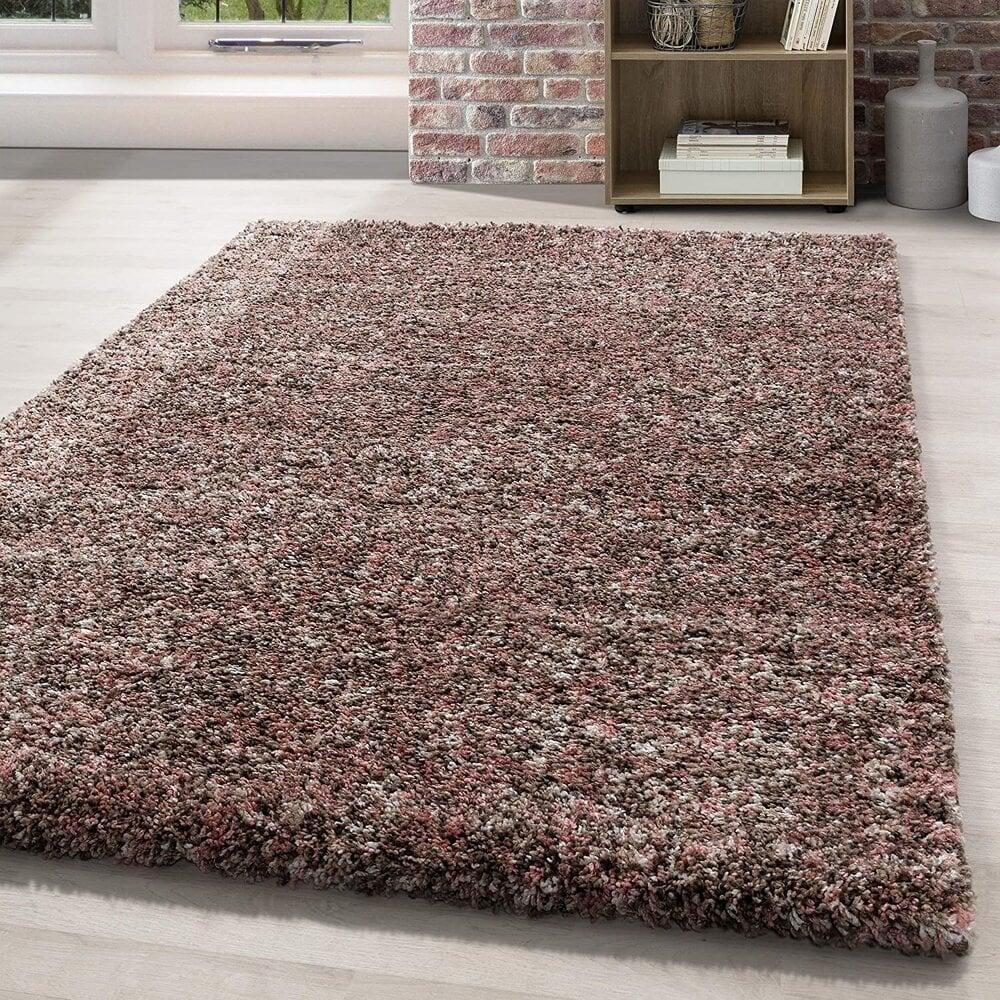 Flycarpets Hoogpolig Vloerkleed - Lorium Gemêleerd Roze/Beige/Mocca