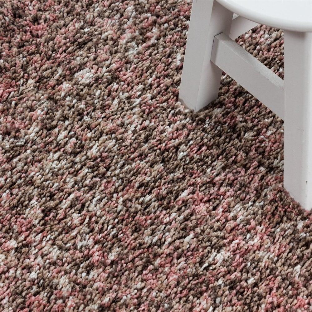 Flycarpets Hoogpolig Vloerkleed - Lorium Gemêleerd Roze/Beige/Mocca