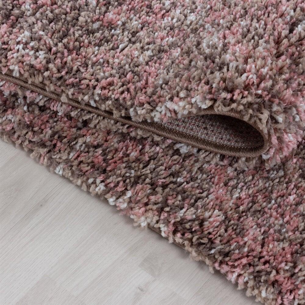 Flycarpets Hoogpolig Vloerkleed - Lorium Gemêleerd Roze/Beige/Mocca