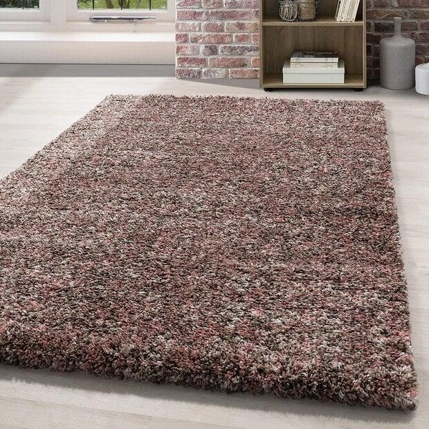 flycarpets Hoogpolig vloerkleed - Lorium gemêleerd Roze/Beige/Mocca