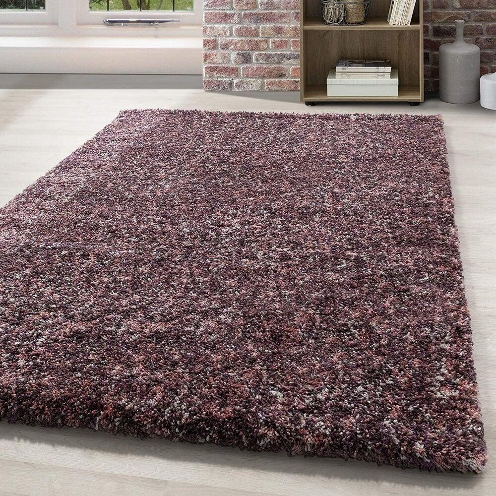 Flycarpets Hoogpolig Vloerkleed - Lorium Gemêleerd Roze/Paars/Crème
