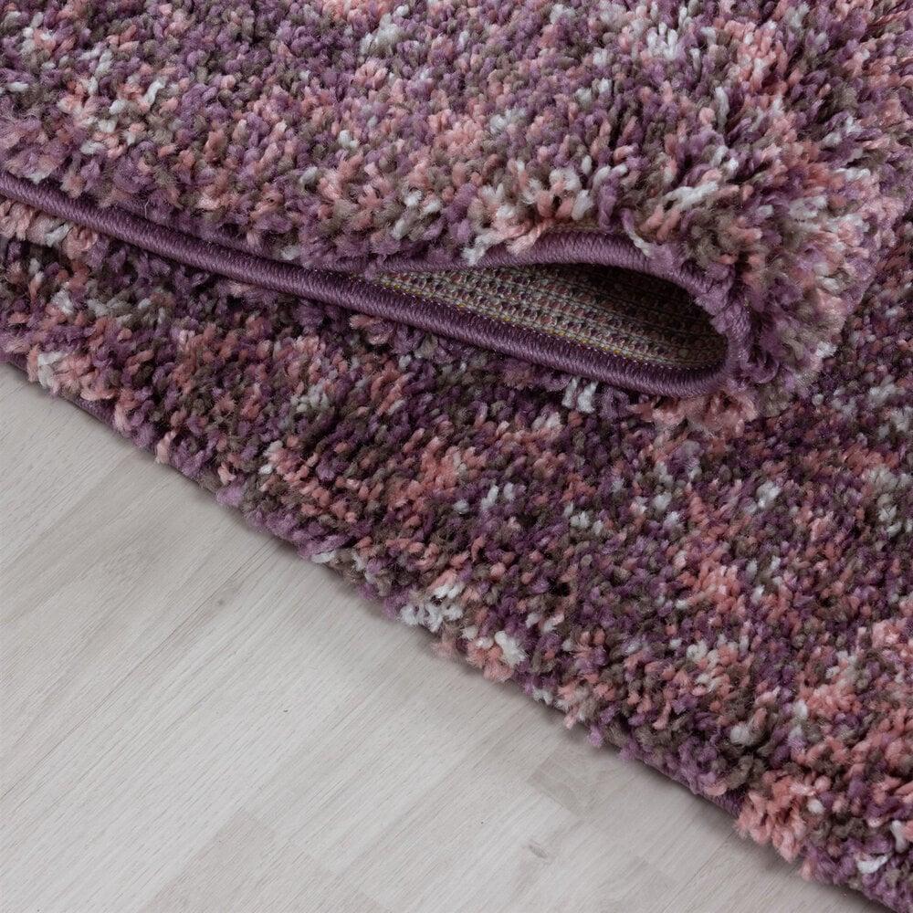 Flycarpets Hoogpolig Vloerkleed - Lorium Gemêleerd Roze/Paars/Crème