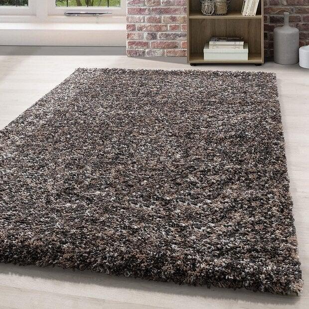 flycarpets Hoogpolig vloerkleed - Lorium gemêleerd Taupe/Grijs/Beige