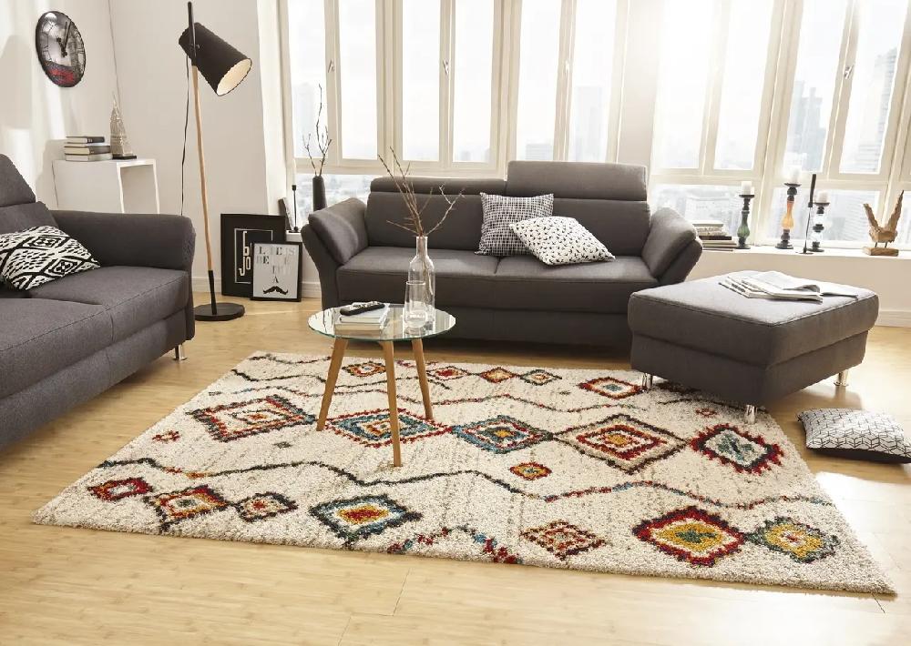 Flycarpets Hoogpolig Vloerkleed - Nomadic Bohemian Crème/Multi