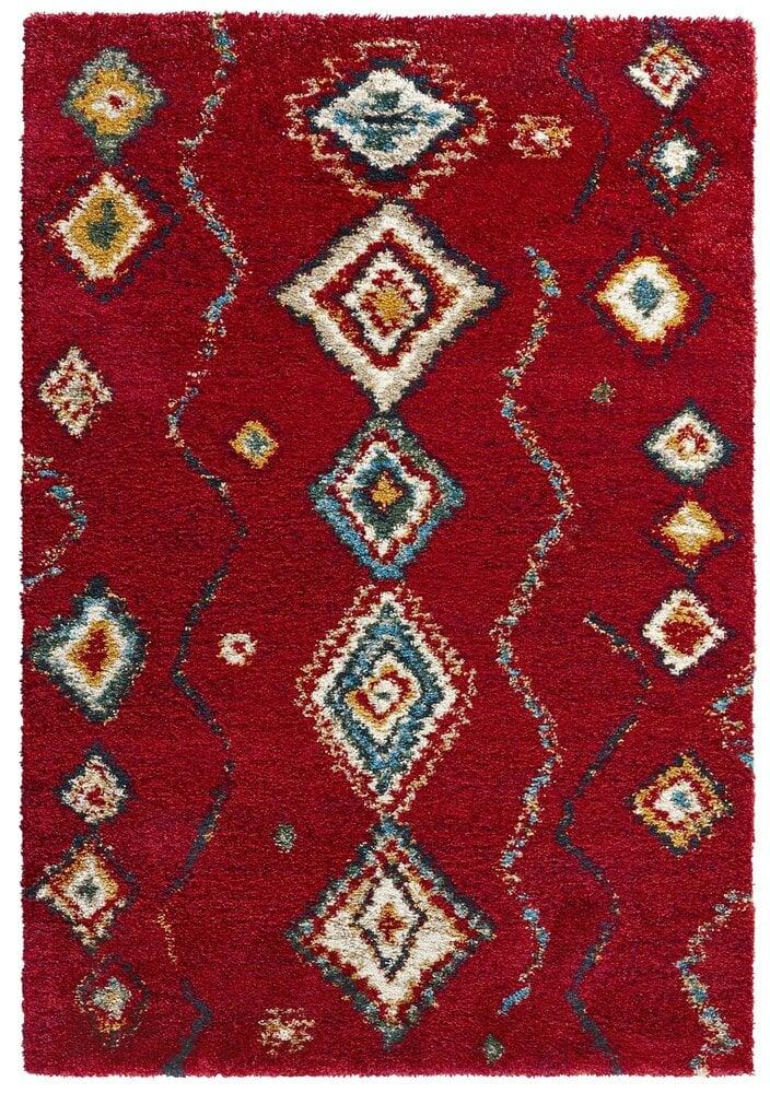 Flycarpets Hoogpolig Vloerkleed - Nomadic Bohemian Rood/Multi