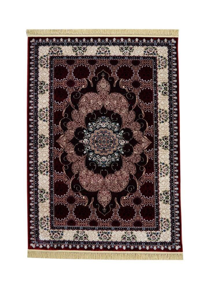 Flycarpets Isfahan Vloerkleed - Oosters Medaillon Gebloemd Klassiek - Rood / Blauw