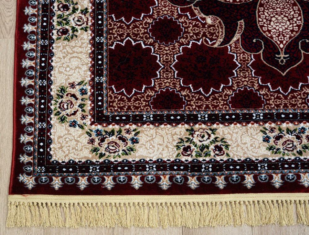 Flycarpets Isfahan Vloerkleed - Oosters Medaillon Gebloemd Klassiek - Rood / Blauw