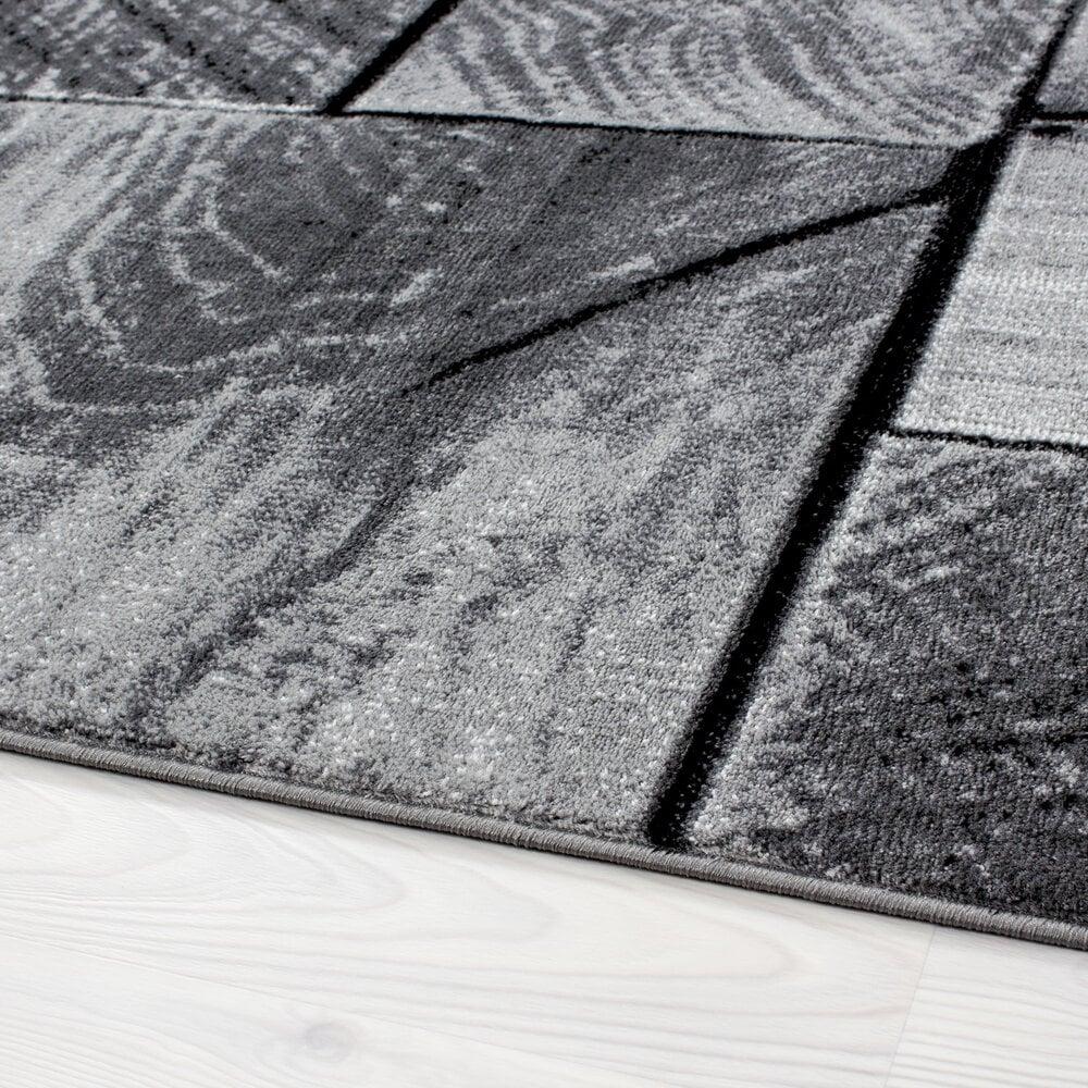 Flycarpets Jaden Modern Grijs / Zwart Vloerkleed - Laagpolig