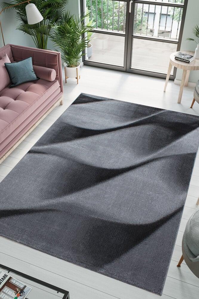 Flycarpets Jaden Modern Zwart / Grijs Vloerkleed - Laagpolig