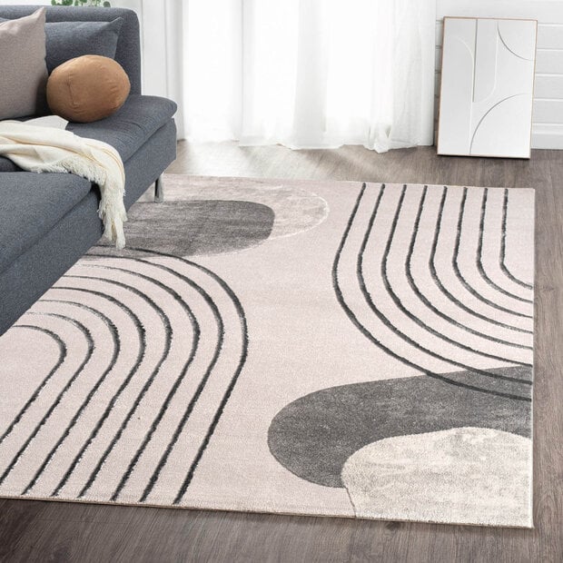 flycarpets Japandi vloerkleed – Evora Grijs/Antraciet