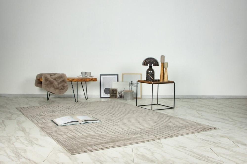 Flycarpets Justina Vloerkleed - Japandi Stijl Voor Binnen & Buiten Modern - Grijs