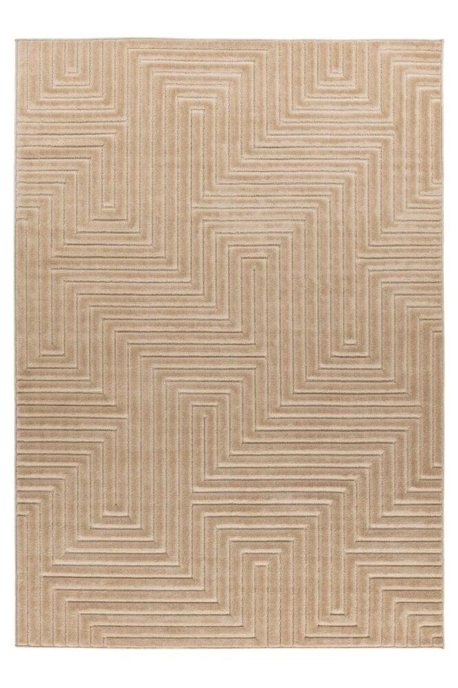 Flycarpets Justina Vloerkleed - Japandi Stijl Voor Binnen & Buiten Modern - Beige