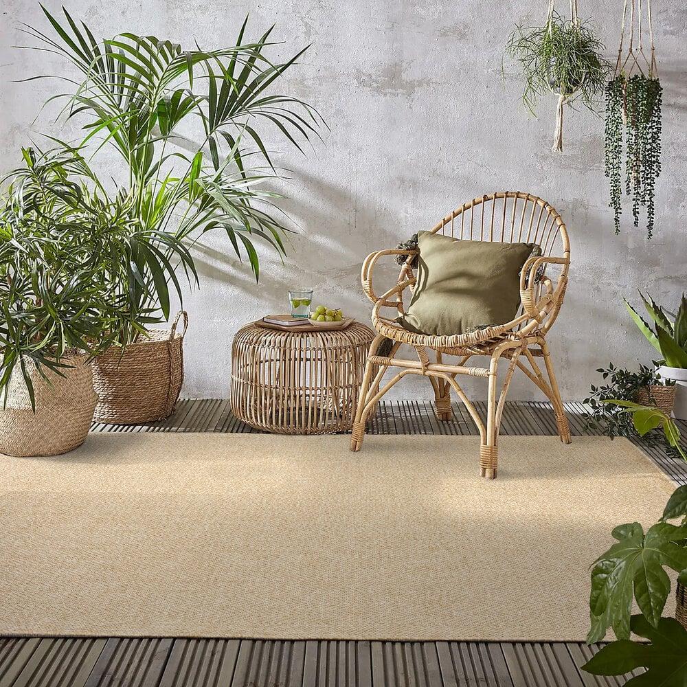 Flycarpets Jute Look Buitenkleed - Ceres Effen Naturel