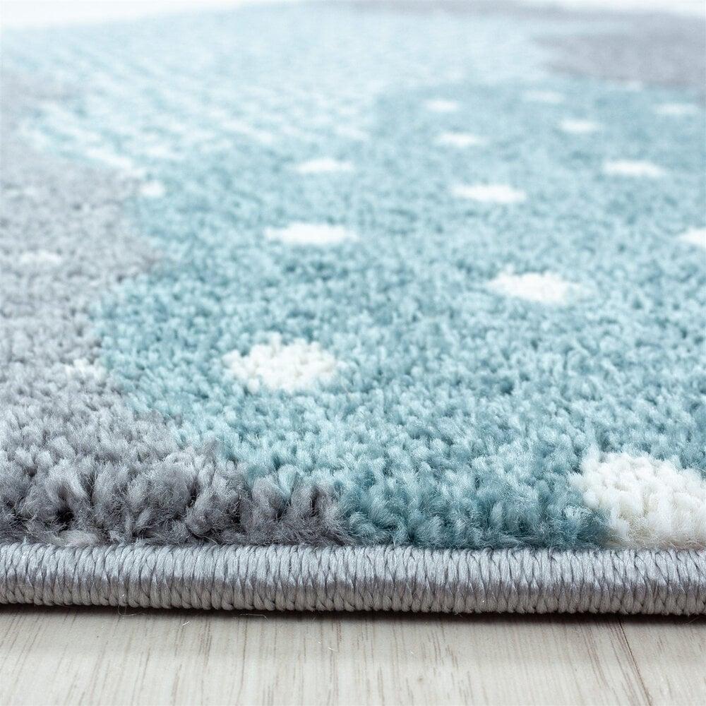 Flycarpets Kids Kinderkamer Blauw - Grijs Vloerkleed - Wolken