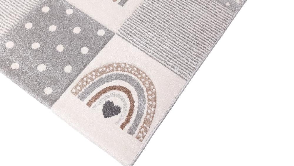 Flycarpets Kids Kinderkamer Grijs Vloerkleed - Geblokt