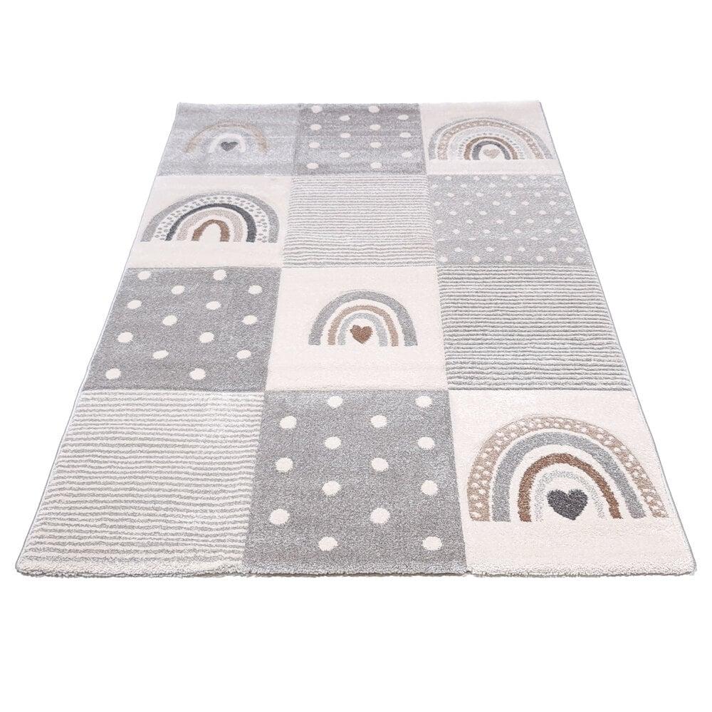 Flycarpets Kids Kinderkamer Grijs Vloerkleed - Geblokt