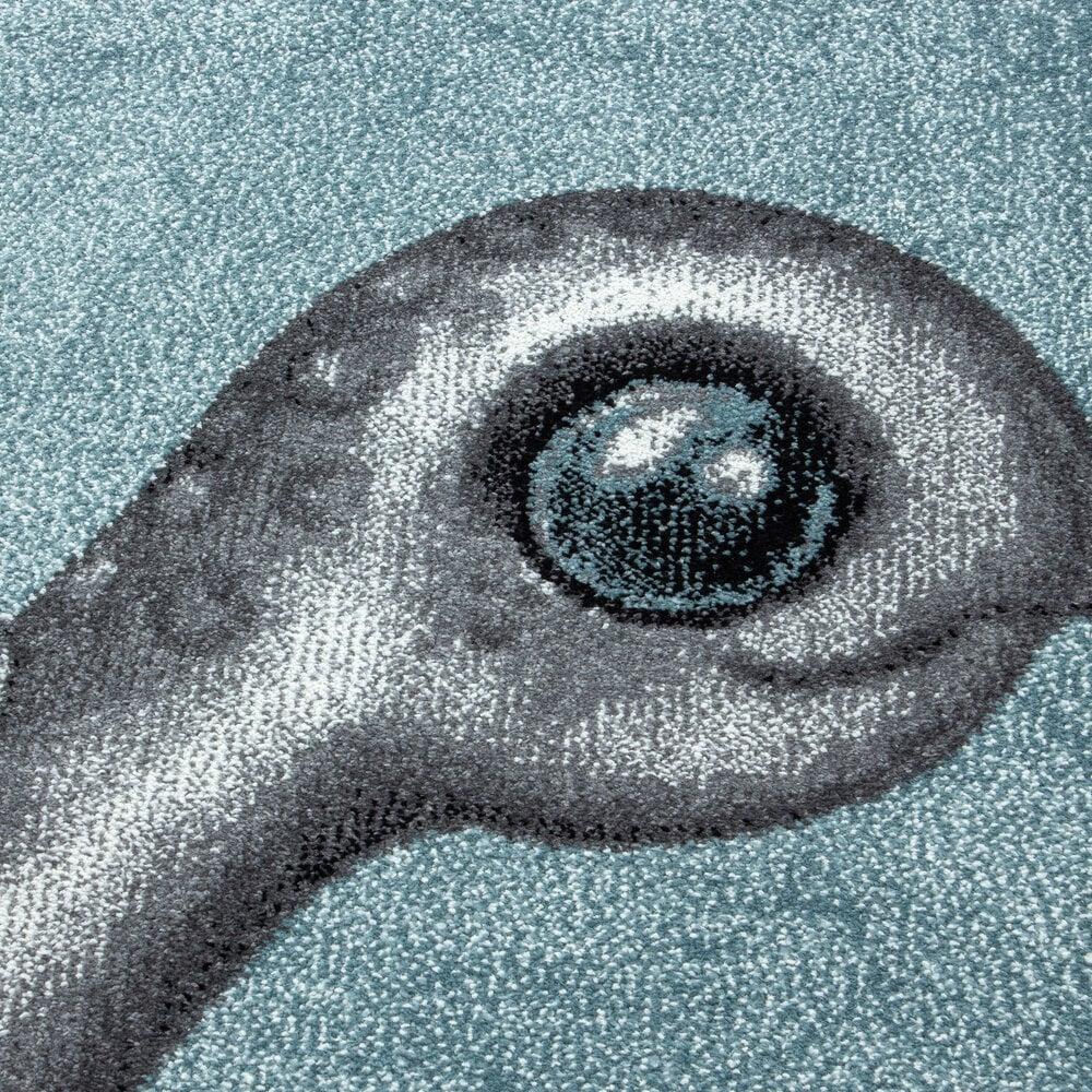 Flycarpets Kids Kinderkamer Rond Blauw Vloerkleed - Schildpad