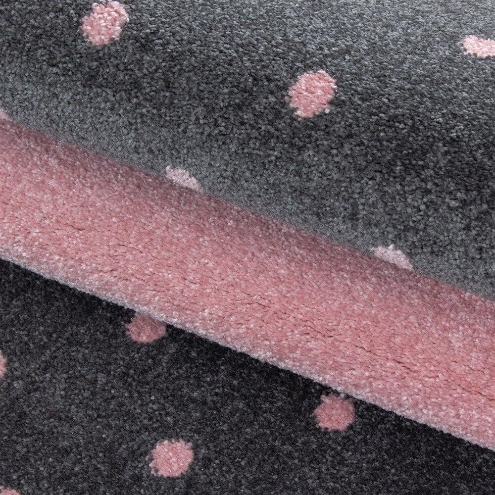 Flycarpets Kids Kinderkamer Roze - Grijs Vloerkleed - Hart