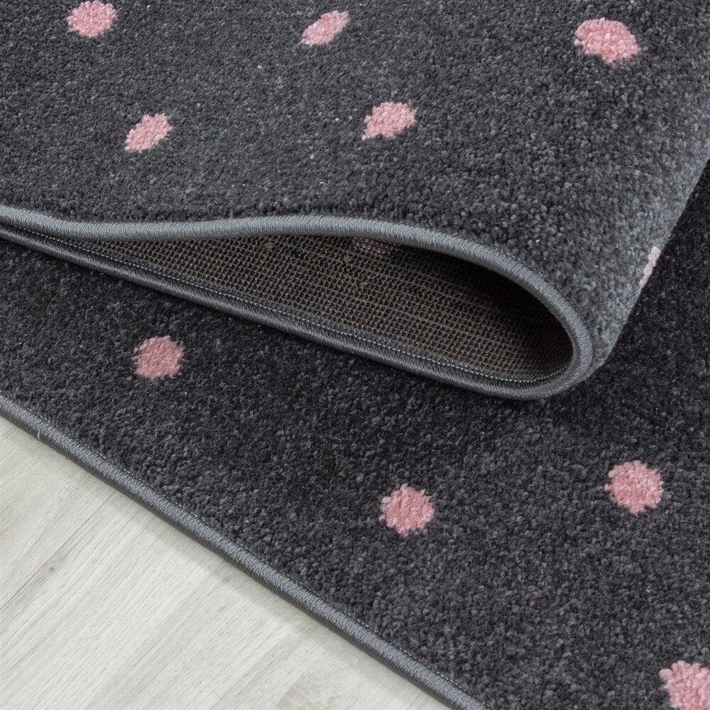 Flycarpets Kids Kinderkamer Roze - Grijs Vloerkleed - Hart