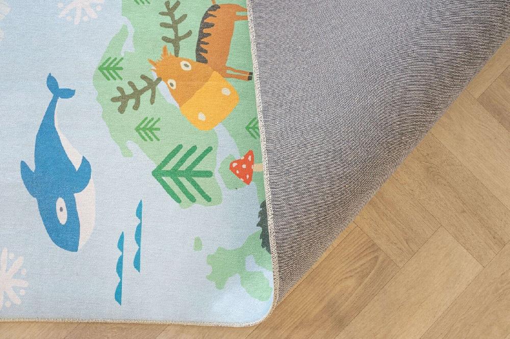 Flycarpets Kids Speelkleed Kinderkamer Multi Vloerkleed - Wereldkaart
