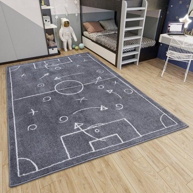 flycarpets Kindervloerkleed - Adventures Voetbalveld Grijs