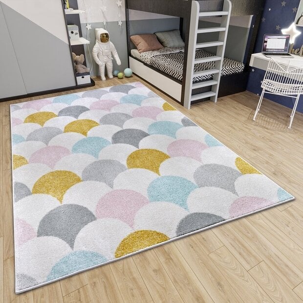 flycarpets Kindervloerkleed - Adventures Wolken Crème/Multi