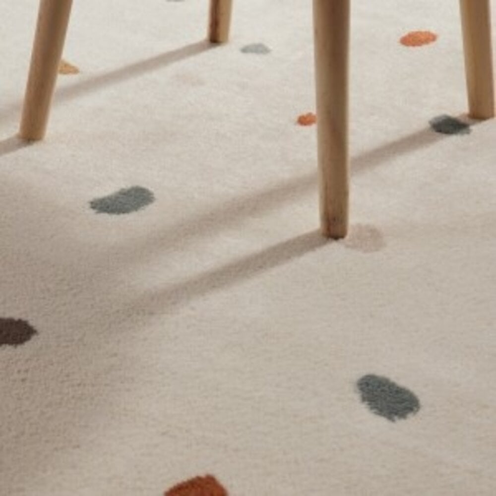 Flycarpets Kindervloerkleed - Funny Dots Crème/Kleurrijk