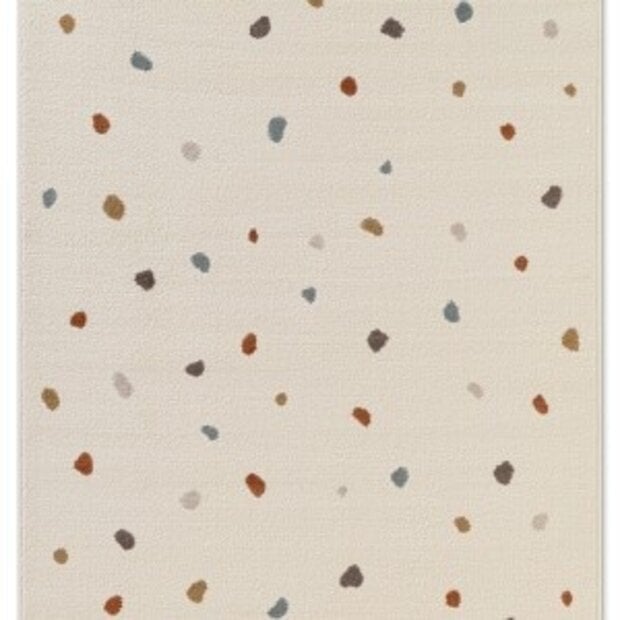 flycarpets Kindervloerkleed - Funny Dots Crème/Kleurrijk