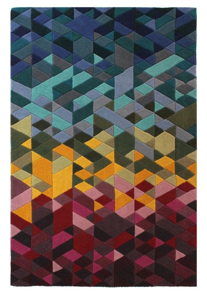 Flycarpets Kingston Vloerkleed - Laagpolig - 100% Wol - Geo Modern - Multi