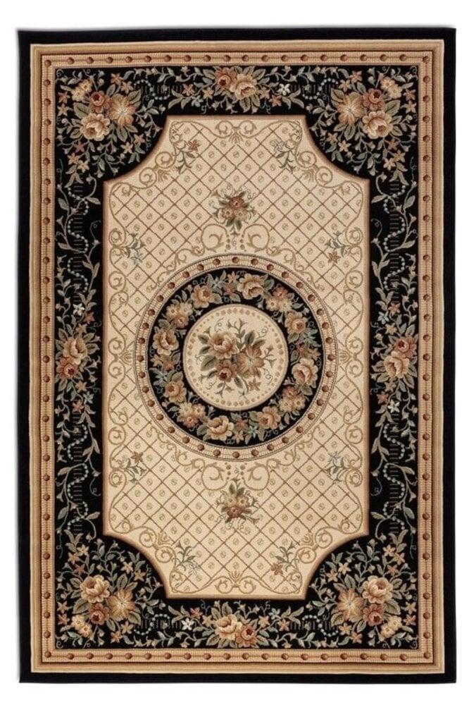 Flycarpets Klassiek Vloerkleed - Herat Adraskan Zwart/Beige