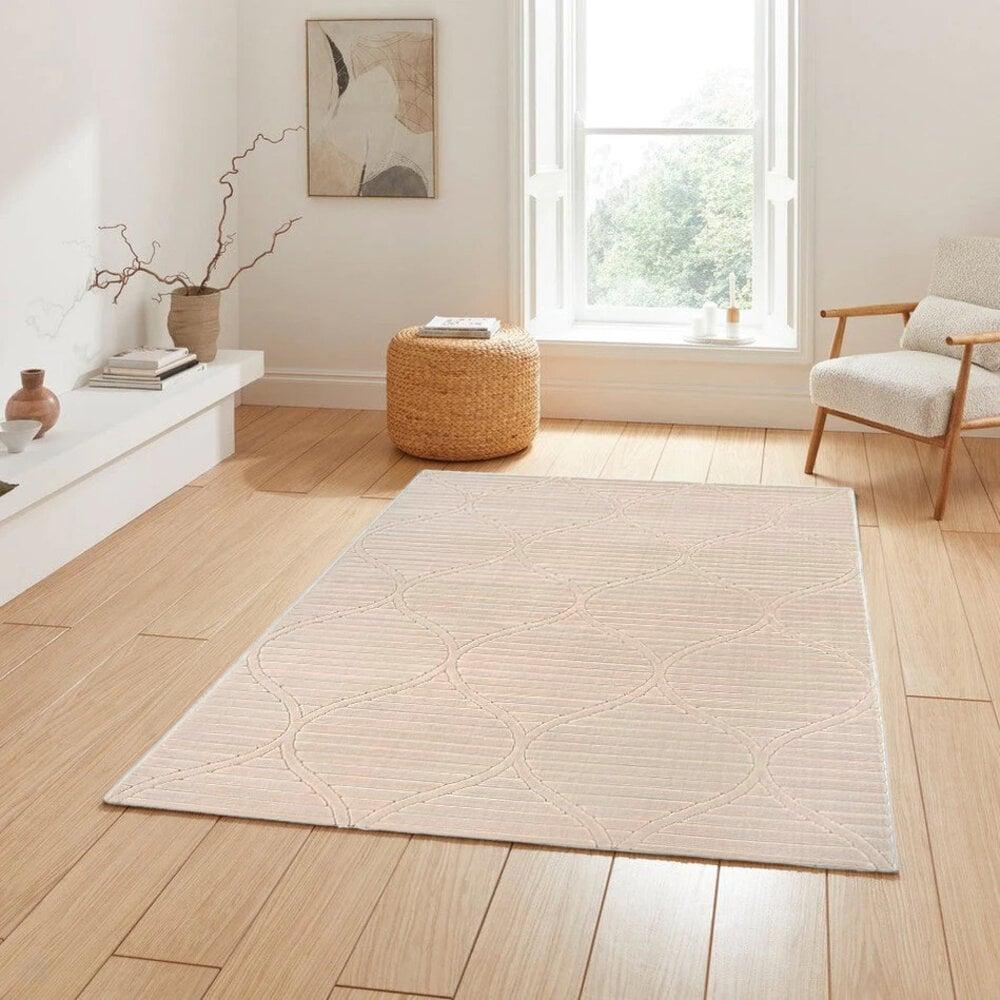 Flycarpets Laagpolig Vloerkleed Delia - Barok Design - Beige