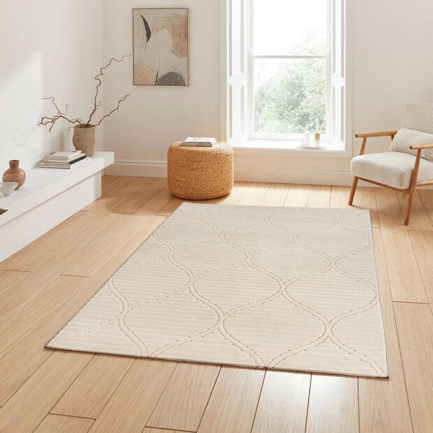 flycarpets Laagpolig Vloerkleed Delia - Barok design - creme flycarpets Laagpolig Vloerkleed Delia - Barok design - creme