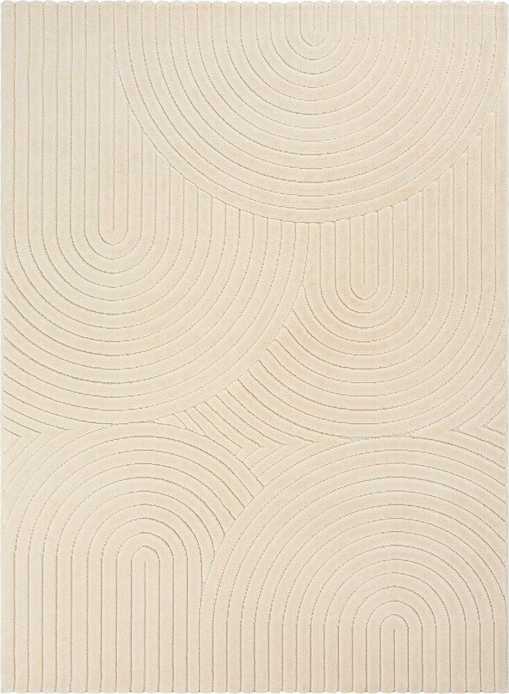 Flycarpets Laagpolig Vloerkleed Delia - Japandi Halve Cirkels - Beige