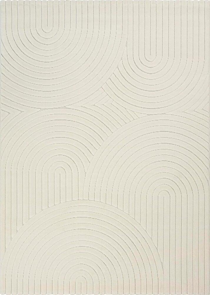 Flycarpets Laagpolig Vloerkleed Delia - Japandi Halve Cirkels - Creme